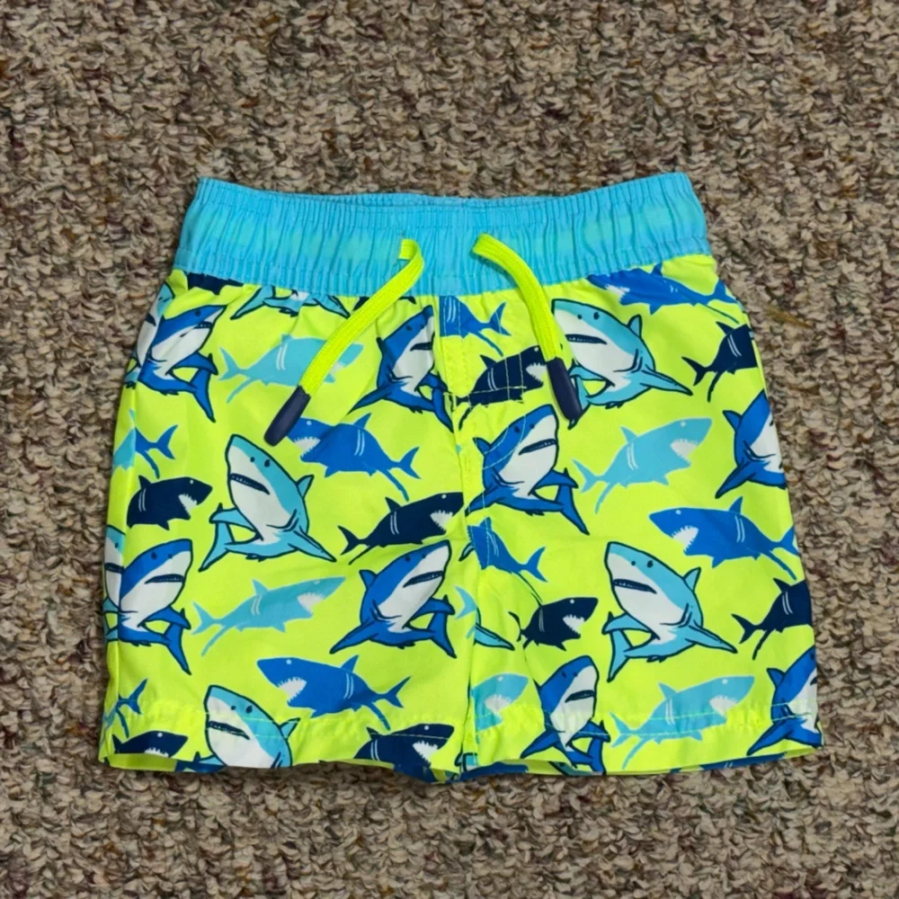 Boys size 18 months Shark Print Swim Shorts, wave zone, summer, pool